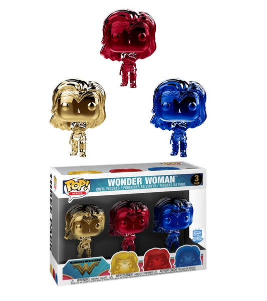 POP! 3 Pack Wonder Woman Chrome