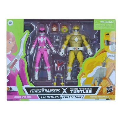 Power Rangers X TMNT Lightning Collection Michelangelo Yellow and April Pink